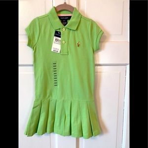 Ralph Lauren Green Apple pleated tennis dress, size 4T, new